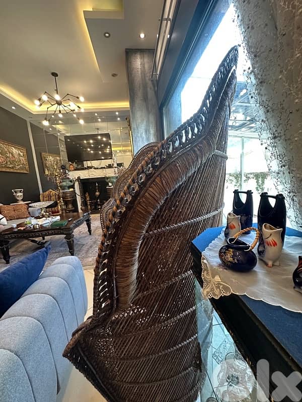 Peacock Emmanuelle Wicker Chair / Kok Maison / 1970s 4