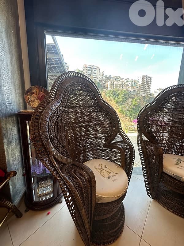 Peacock Emmanuelle Wicker Chair / Kok Maison / 1970s 5