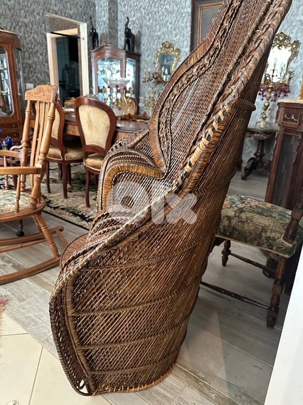 Peacock Emmanuelle Wicker Chair / Kok Maison / 1970s 7