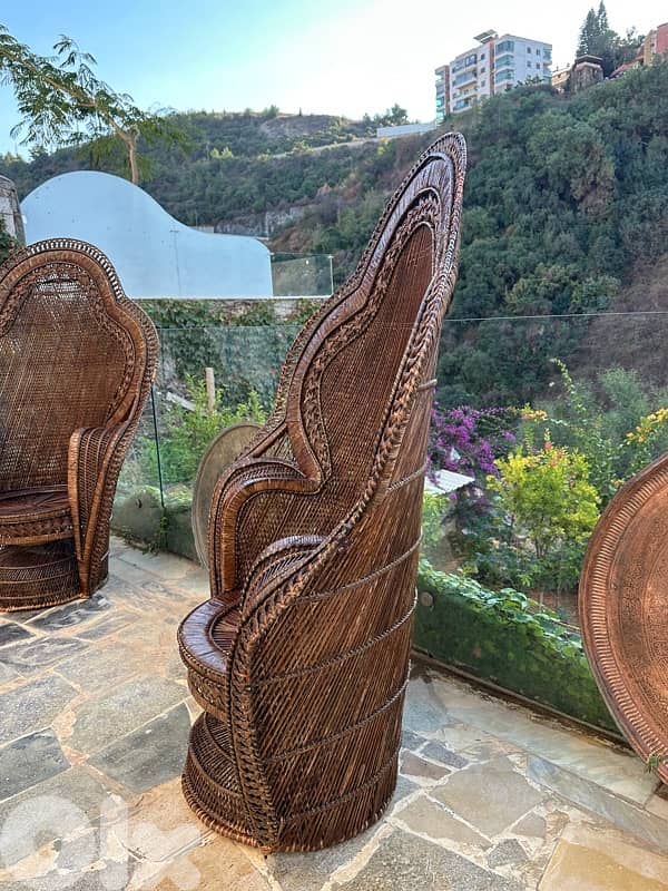 Peacock Emmanuelle Wicker Chair / Kok Maison / 1970s 8