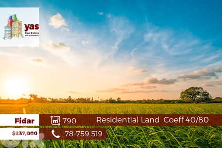 Fidar 790m2 | Residential Land | Coeff 40/80 | Prime Location | ABA