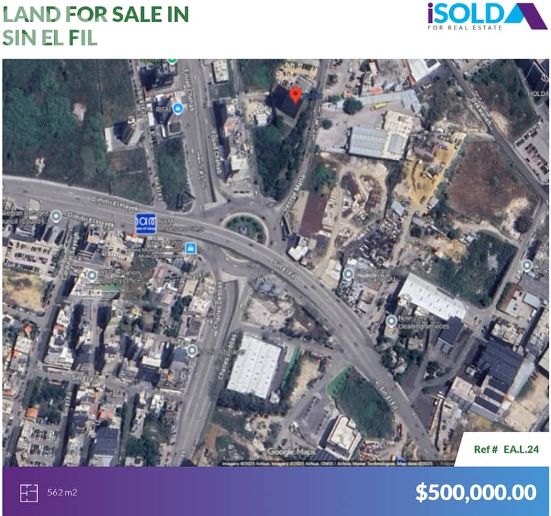 562 m2 land with Prime Location for sale in Sin El Fil-أرض في سن الفيل 0