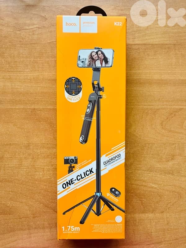 Hoco K22 One-Click Quadropod / Selfie Stick – Brand New, Unused 0