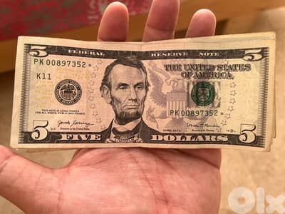FIVe dollars bills star note PK 00897352 * 2017 A