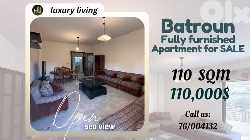 apartment for sale in Batroun/شقة للبيع في البترون 0