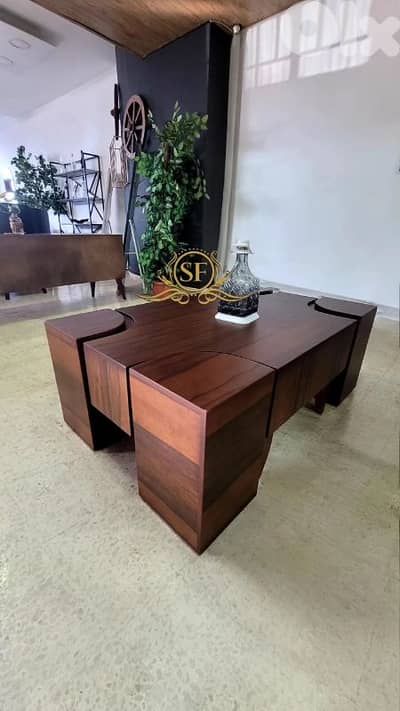 طاولة نص + ٤ صغار