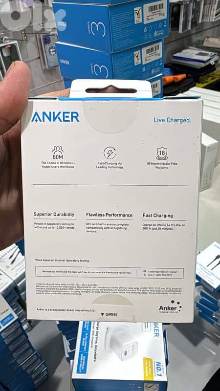 Anker 322 usb-c to lightning 6ft black braided cable 1