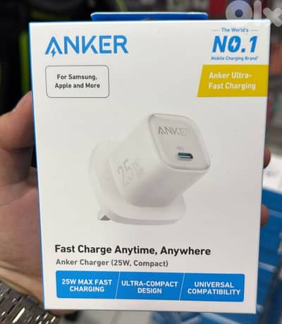Anker charger 25w compact 3pin white