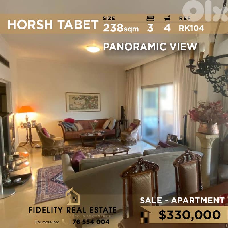 Apartment for sale in Horsh Tabet RK104 شقة للبيع في حرش تابت 0