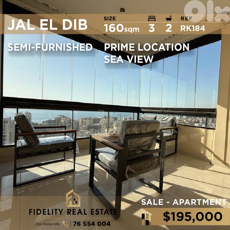 Apartment for sale in Jal El Dib RK184 شقة للبيع في جل الديب 0