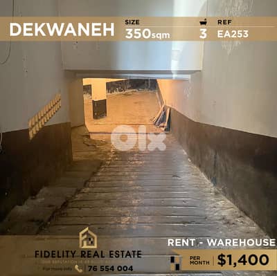 Warehouse for rent in Dekwaneh EA253 مستودع للإيجار في الدكوانة