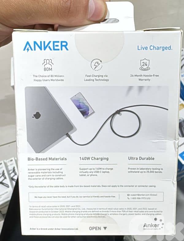 Anker 544 usb-c to usb-c 6ft black 1