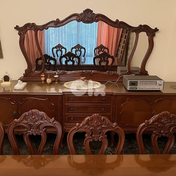 طقم صالون وسفرة خشب فاخر 0