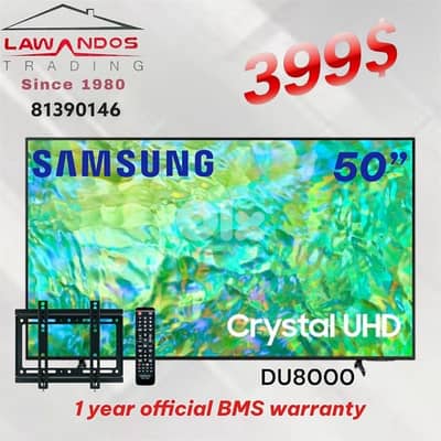 Led SAMSUNG original 50”,55” DU8000 مع ستاند حائط وروموت