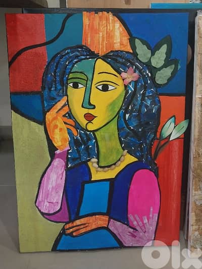 Lady in blue painting