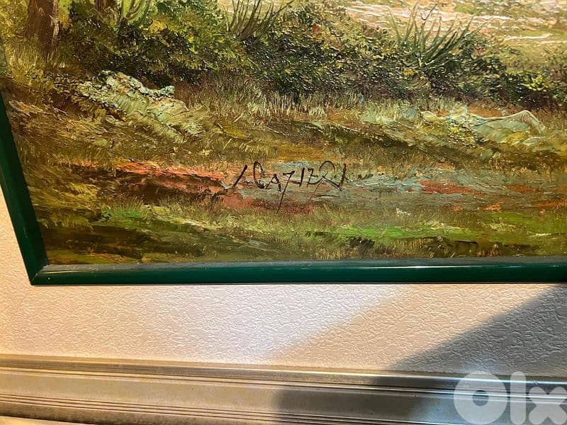 لوحة تابلو رسم painture يدوي زيتي ممضي اصلي طبيعة سعر لقطة 1