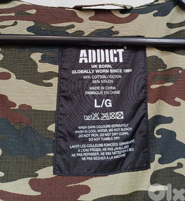 New Without Tags Addict Camouflage Hunting Jacket Hooded Coat Mens L 13