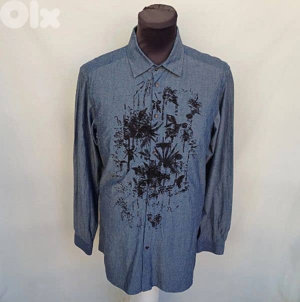 Diesel Black Gold 100% Cotton Button-Up Shirt Size Mens 48 0