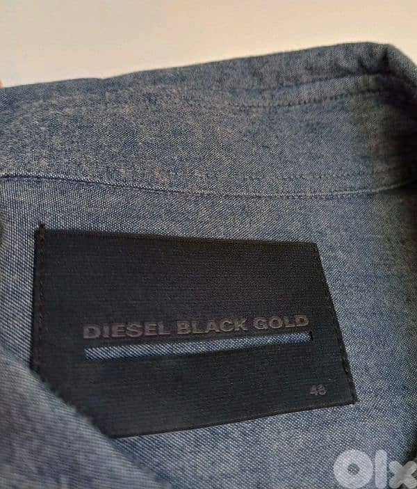 Diesel Black Gold 100% Cotton Button-Up Shirt Size Mens 48 6