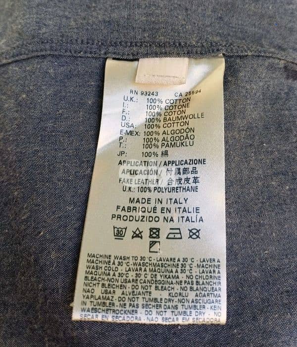 Diesel Black Gold 100% Cotton Button-Up Shirt Size Mens 48 7