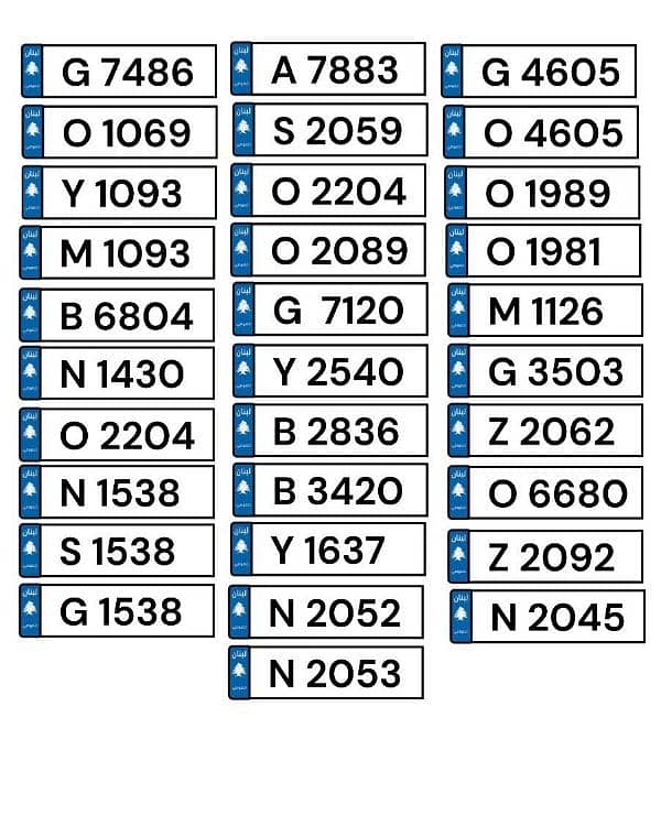 all types of number plates 0