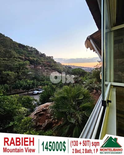 130 sqm Apartment For Sale in Rabieh (رابية) With 50 sqm Terrace +View