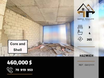 core and shell apartment for sale in Hazmiyeh baabdaشقق للبيع في بعبدا
