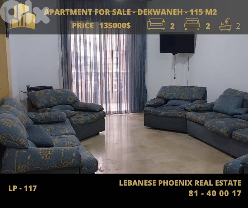 Prime Location 115 sqm Apartment for sale in Dekwaneh. 0