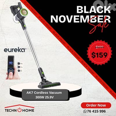 Black Friday, Eureka AK7 25.9V 300W Rechargeable Vaccum Cleaner