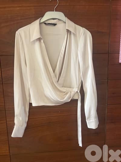 Zara silk off white classy shirt