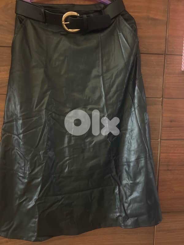Zara long leather stylish skirt 2
