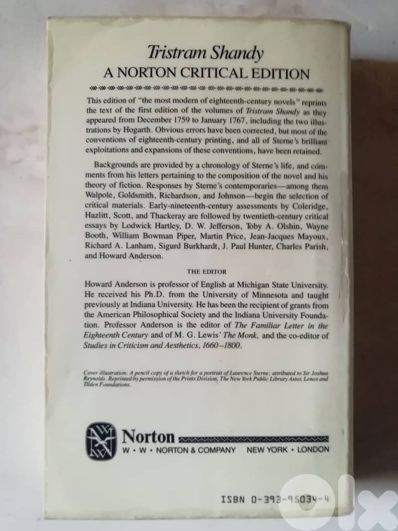 Tristram Shandy: An Authoritative Text, by Anderson, Howard Paperback 2