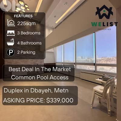 Duplex Apartment for sale in Dbayeh, Metn شقة للبيع في منطقة ضبية