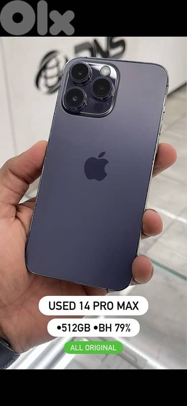 iphone 14pro max 512G. Bh 79% 0