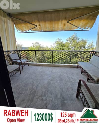 Fully Furnished 125 sqm Apartment for Sale in Rabweh with Open View !!