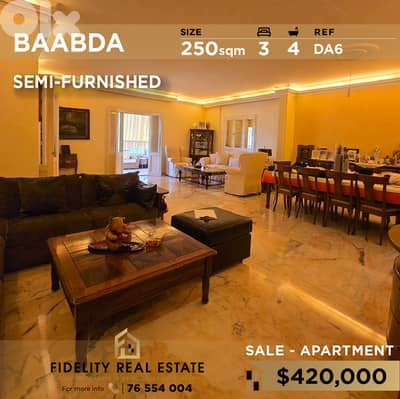 Apartment for sale in Baabda DA6 شقة للبيع في بعبدا