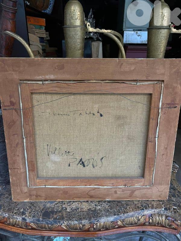 French tableau لوحة تابلو فرنسية ممضية اصلية تصميم 1950 'ولا اروع 3