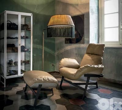 Jupiter lite leather armchair with armrests by arketipo فوتاي جلد