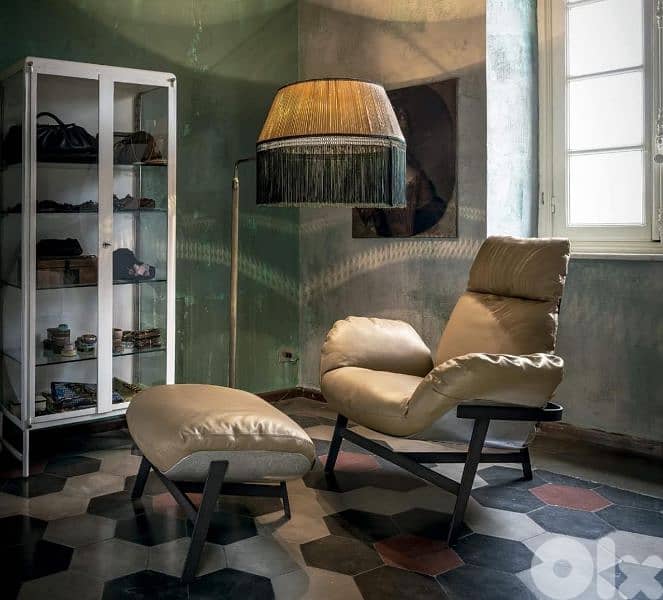 Jupiter lite leather armchair with armrests by arketipo فوتاي جلد 0