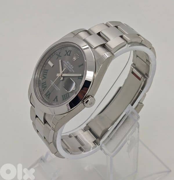 Rolex Datejust 41 – Grey Dial with Green Roman Numerals. 5