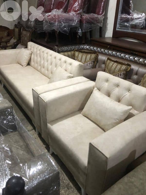 طقم كنبايات شغل توصاية خشب شوح اسفنج إكسترا جديد 3