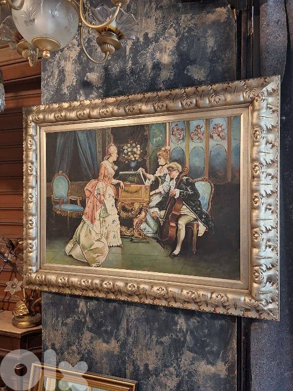 large antique european oil painting 1