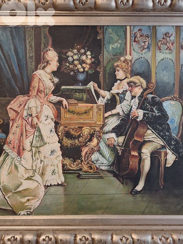 large antique european oil painting 3