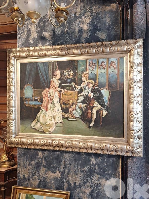 large antique european oil painting 4