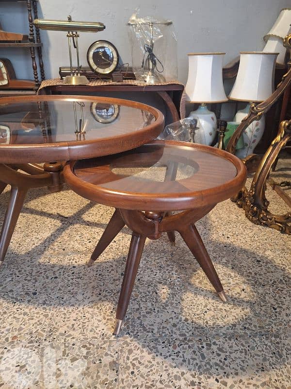 set of 3 tables 1950 2