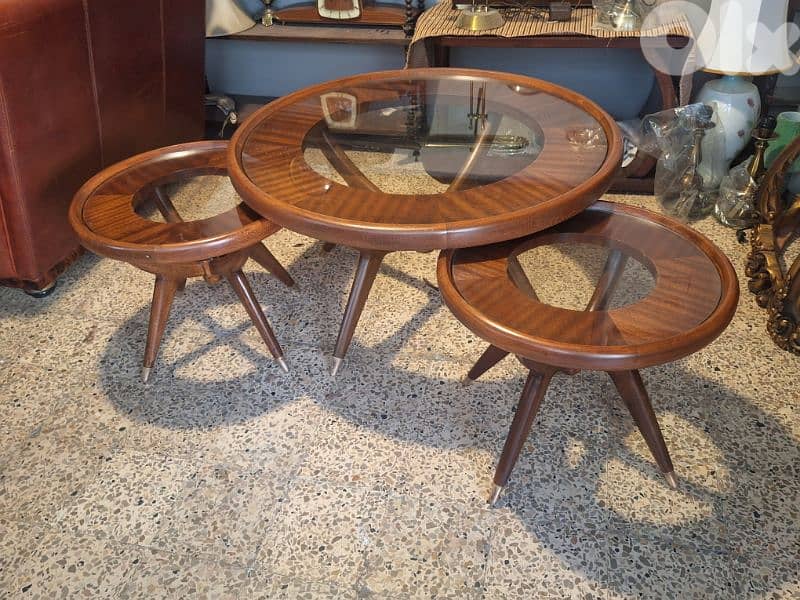 set of 3 tables 1950 3