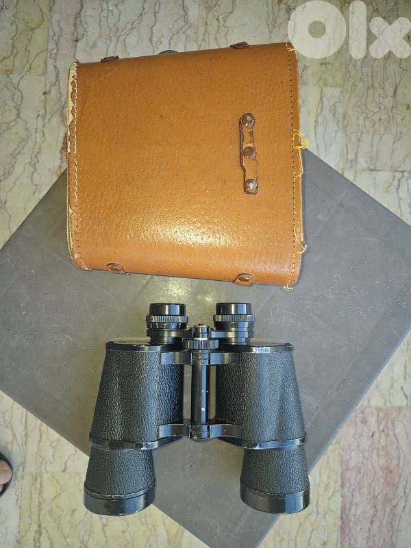 Vintage Japanese made HANSA 10*50 Field Binoculars with Leather Case 0