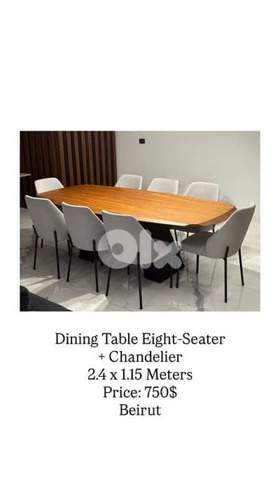 Dining Table + Chandelier