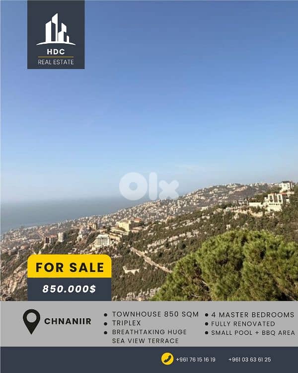 Chnaniir Panoramic sea View 850 sqm Townhouse 0