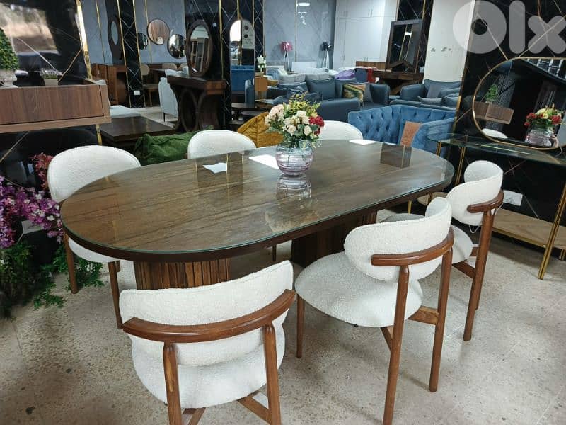 طاولة سفرة موبيليا مع كراسي. Tables mobilia with 6 chairs 1